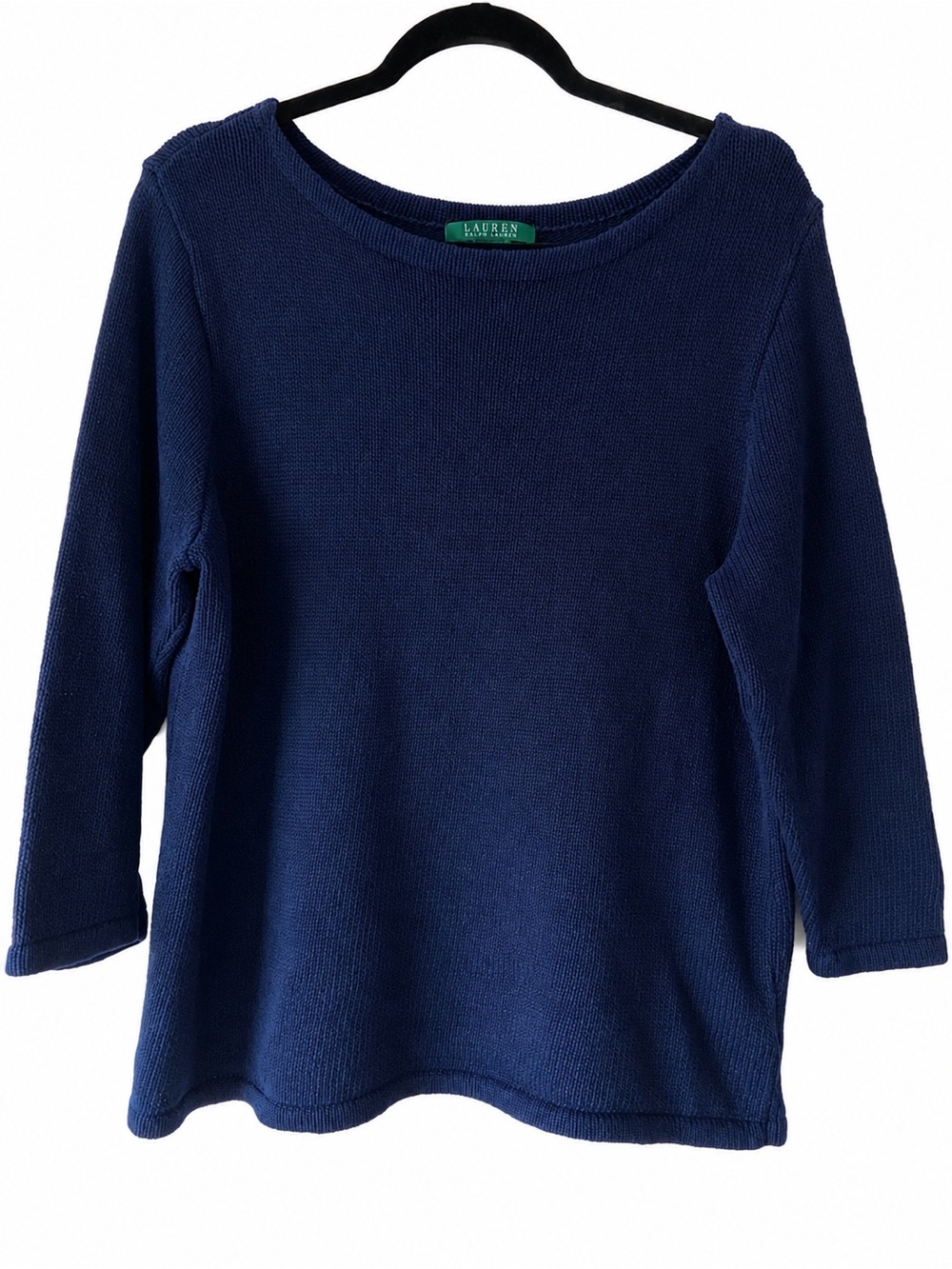 Lauren Ralph Lauren Navy Blue 100% Cotton Knit Sweater XL